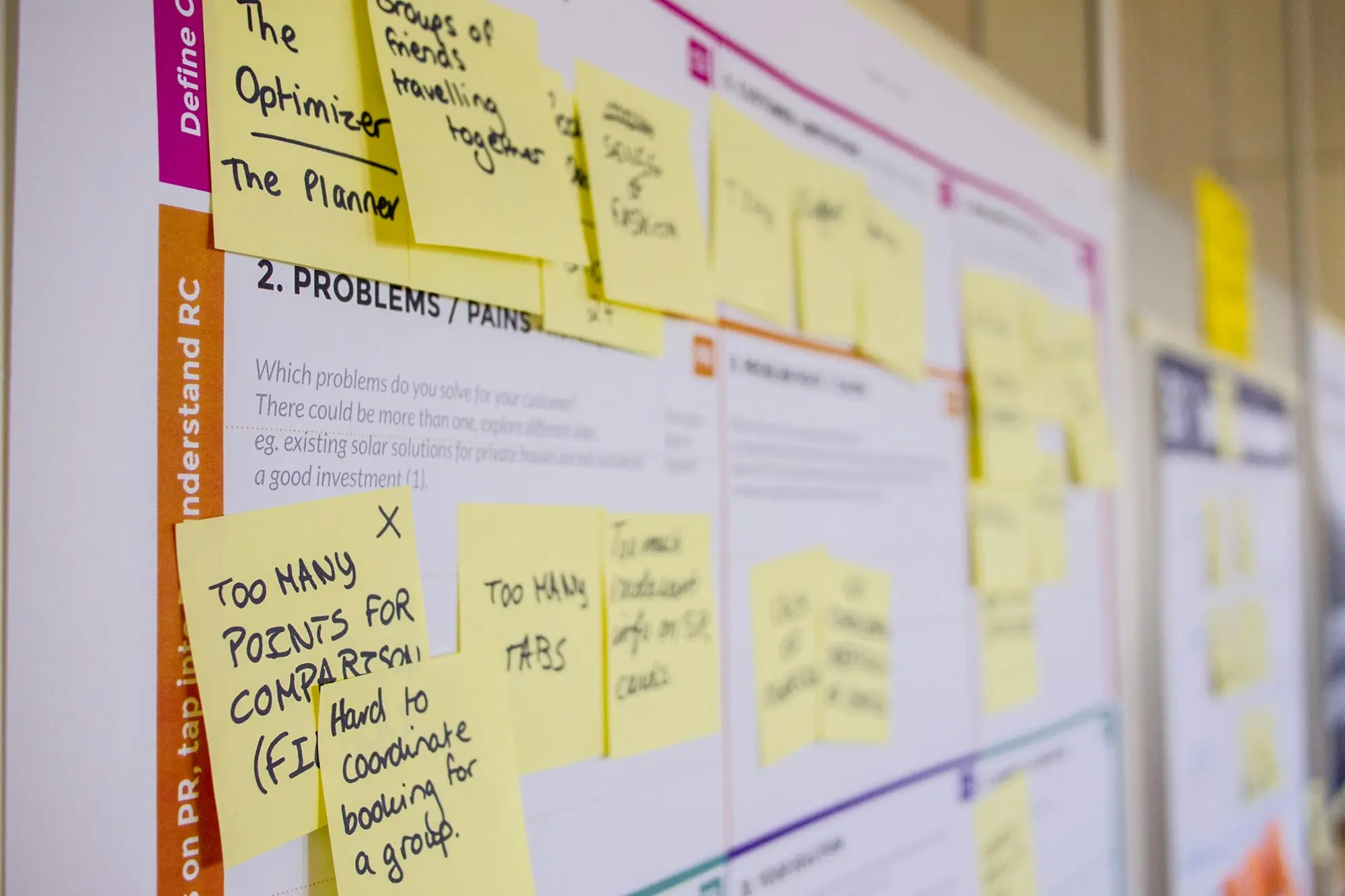 Business founder drawing a plan or chart on a whiteboard in a small studio office